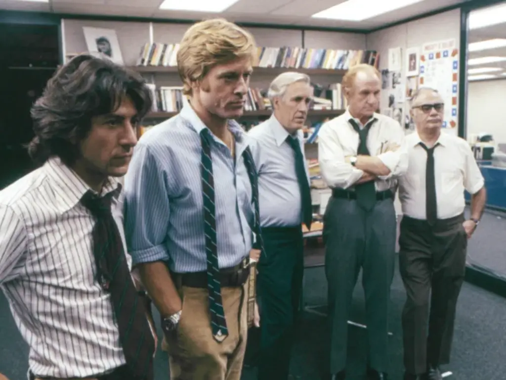 Robert Redford seen on the set of "All The President's Men."