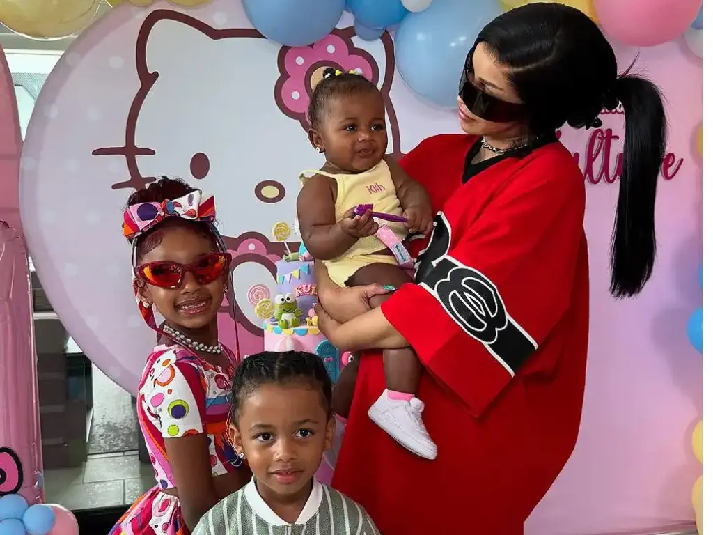 Cardi B with her children.
