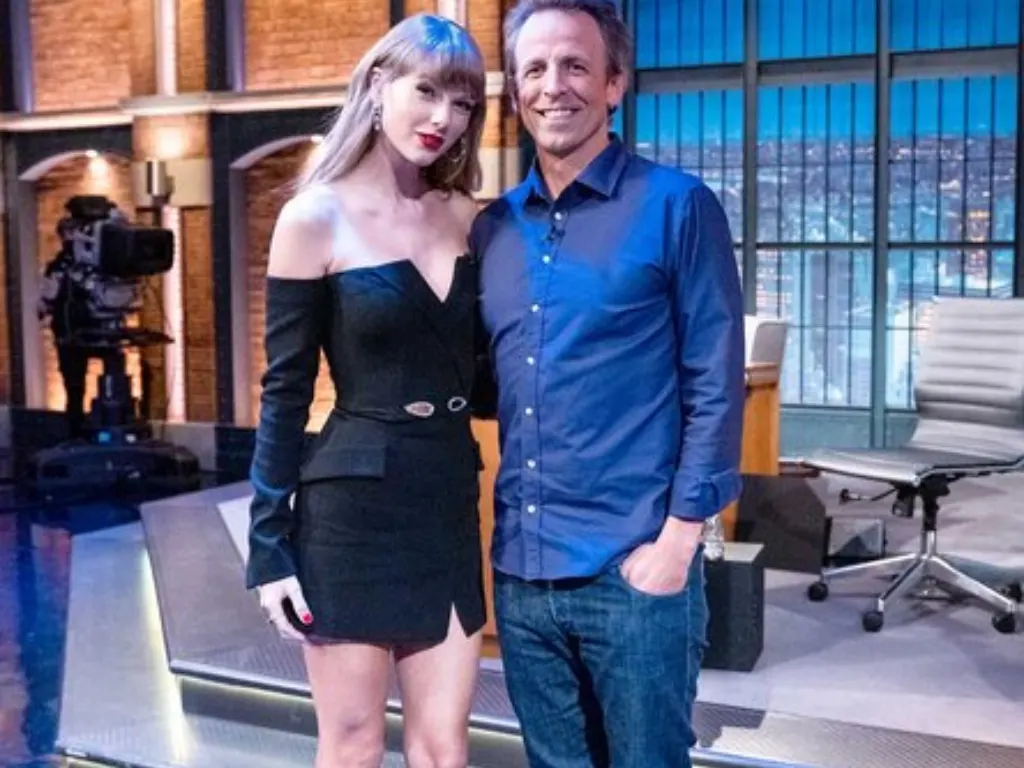 Taylor Swift and Seth Meyers appear on Late Night with Seth Meyers Season 